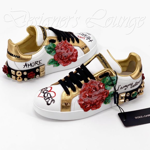 Dolce & Gabbana Shoes - ⚡️SOLD! NEW DOLCE & GABBANA Roses Amore Portofino Sneakers